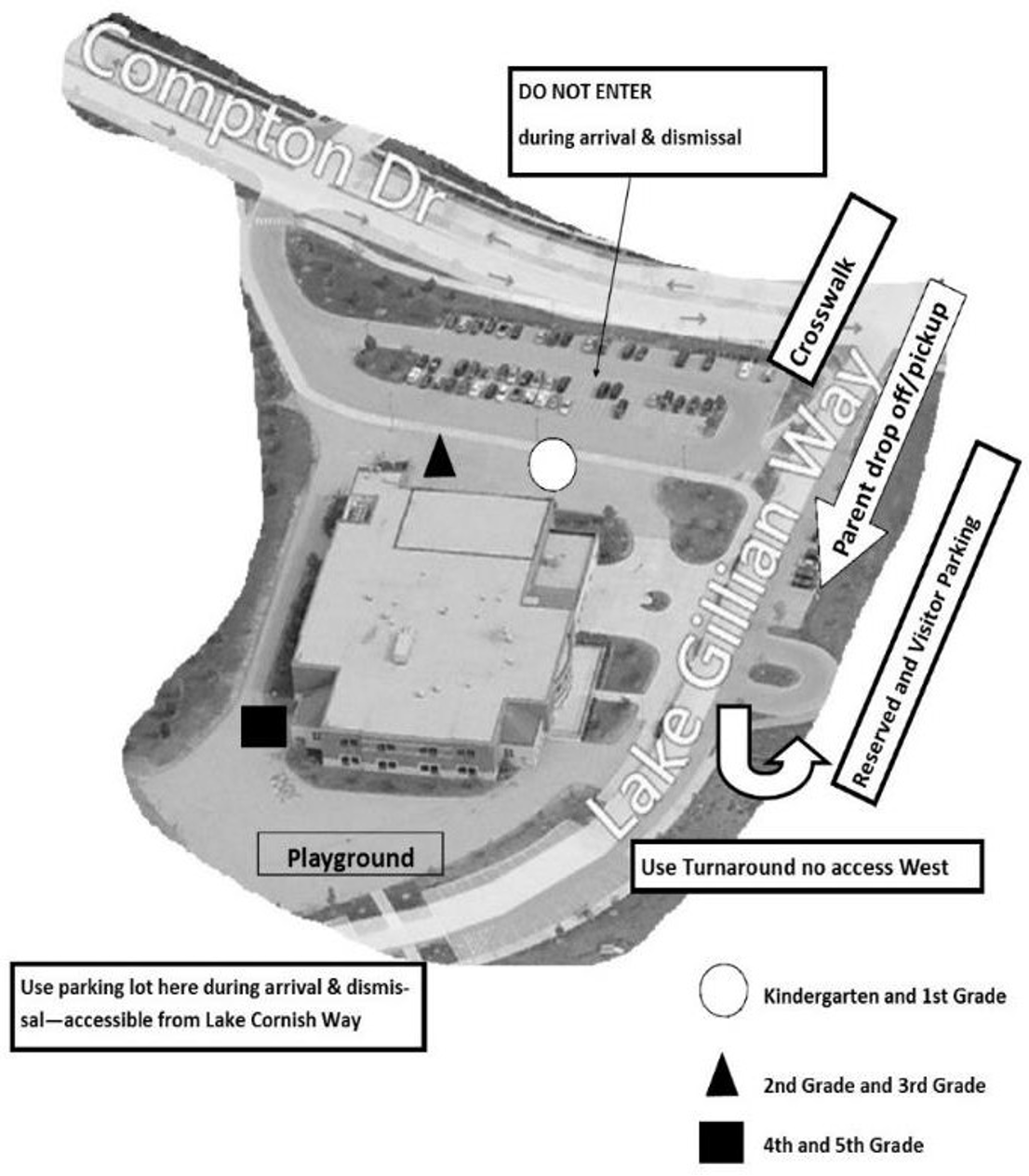 ALES Map showing Arrival/Dismissal locations